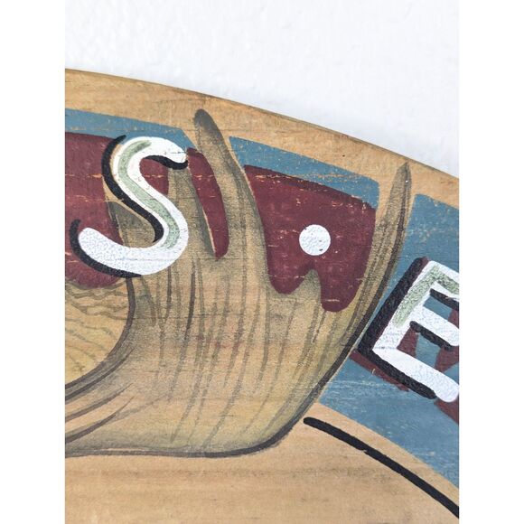 Moose Spoken Here! Jon Q. Wright Oval Wood Moose Art Sign Woodland Animal Cabin - Picture 8 of 8